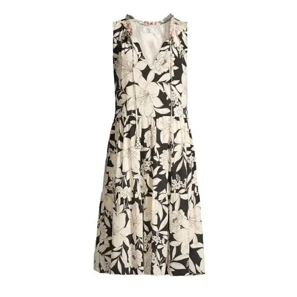 Johnny Was Black and Cream Floral Dress - Picture 5 of 10